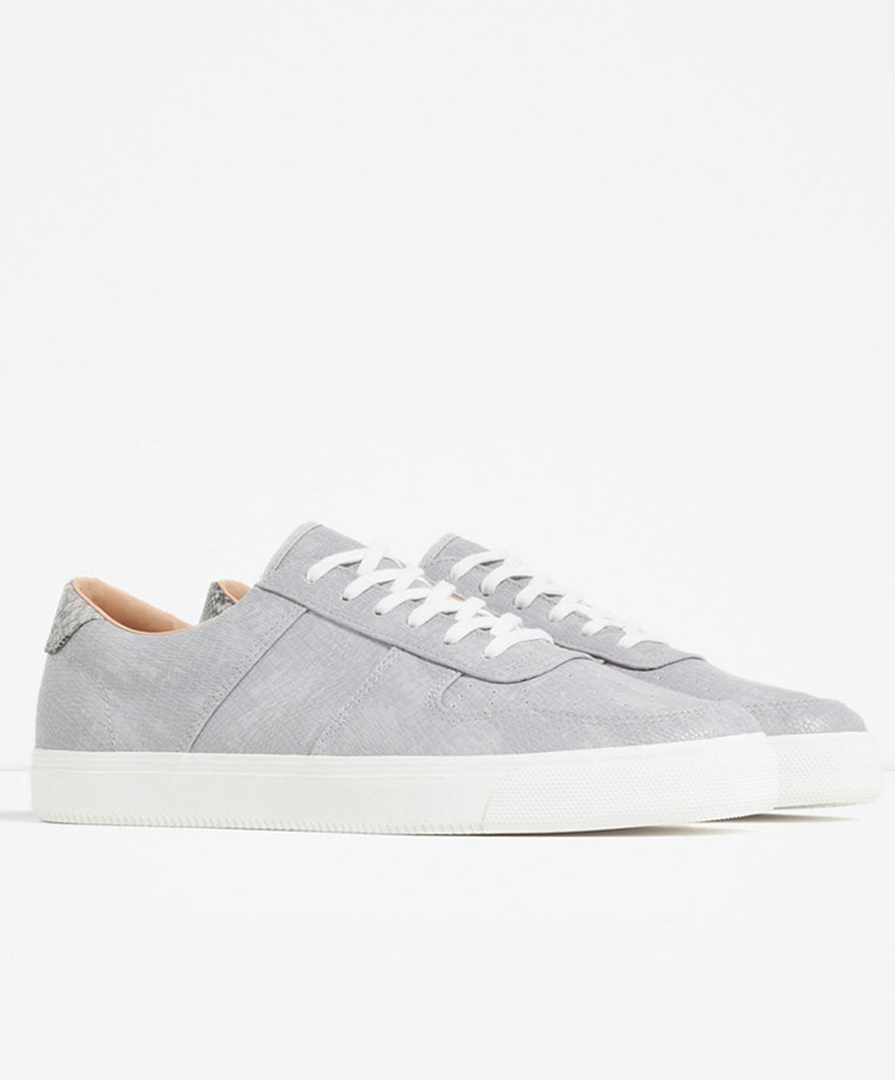 Embossed Grey Sneakers