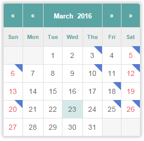 Facebook Events Calendar - Compact Layout
